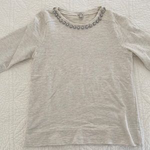 Jcrew jeweled long sleeve top